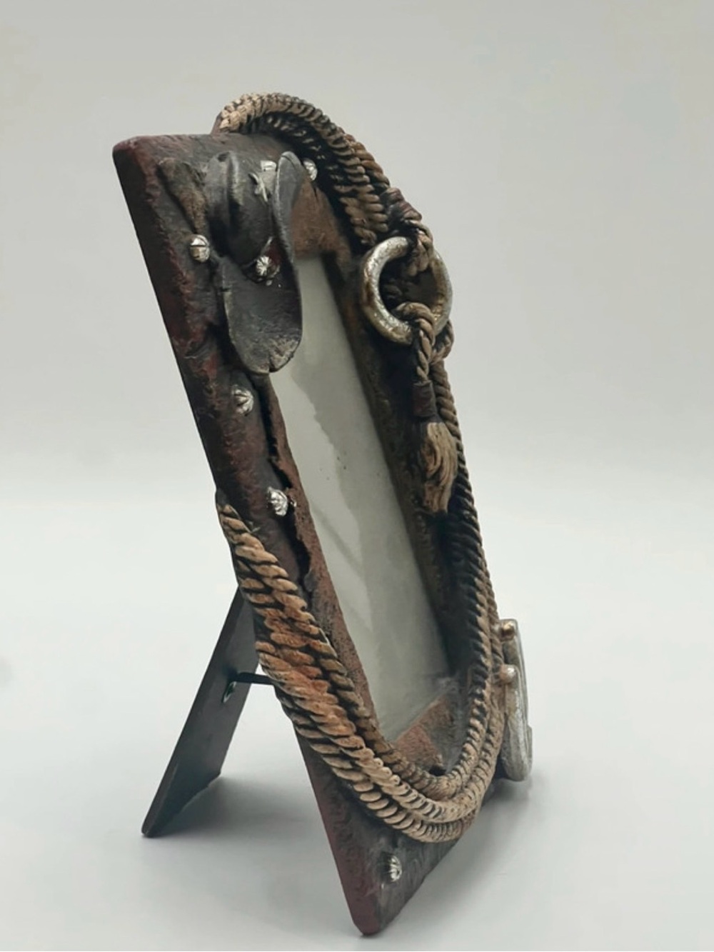 Rustic Western Rope & Horseshoe Photo Frame - Brown - Picture 4 of 4
